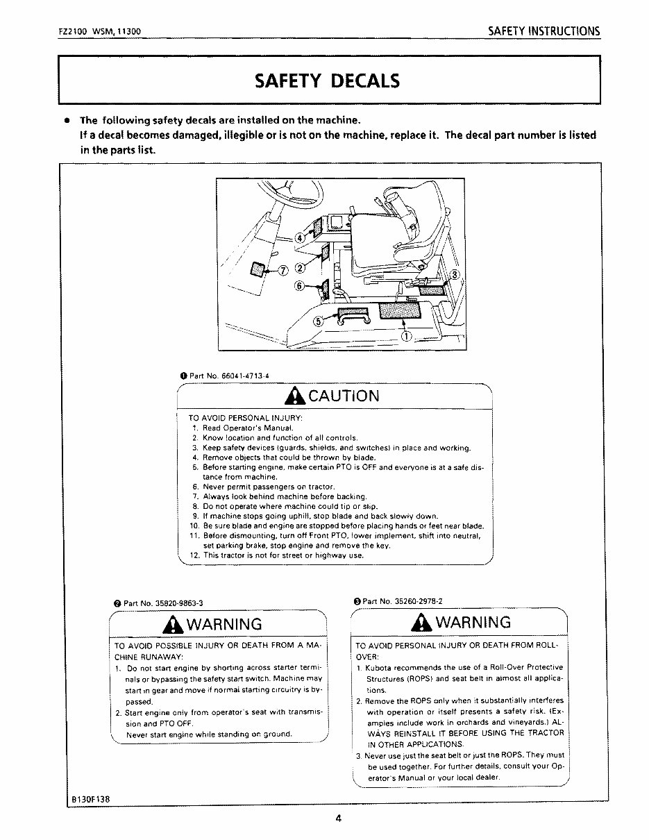 Kubota FZ2400 Front Mower Tractor Service & Repair Manual preview img 4