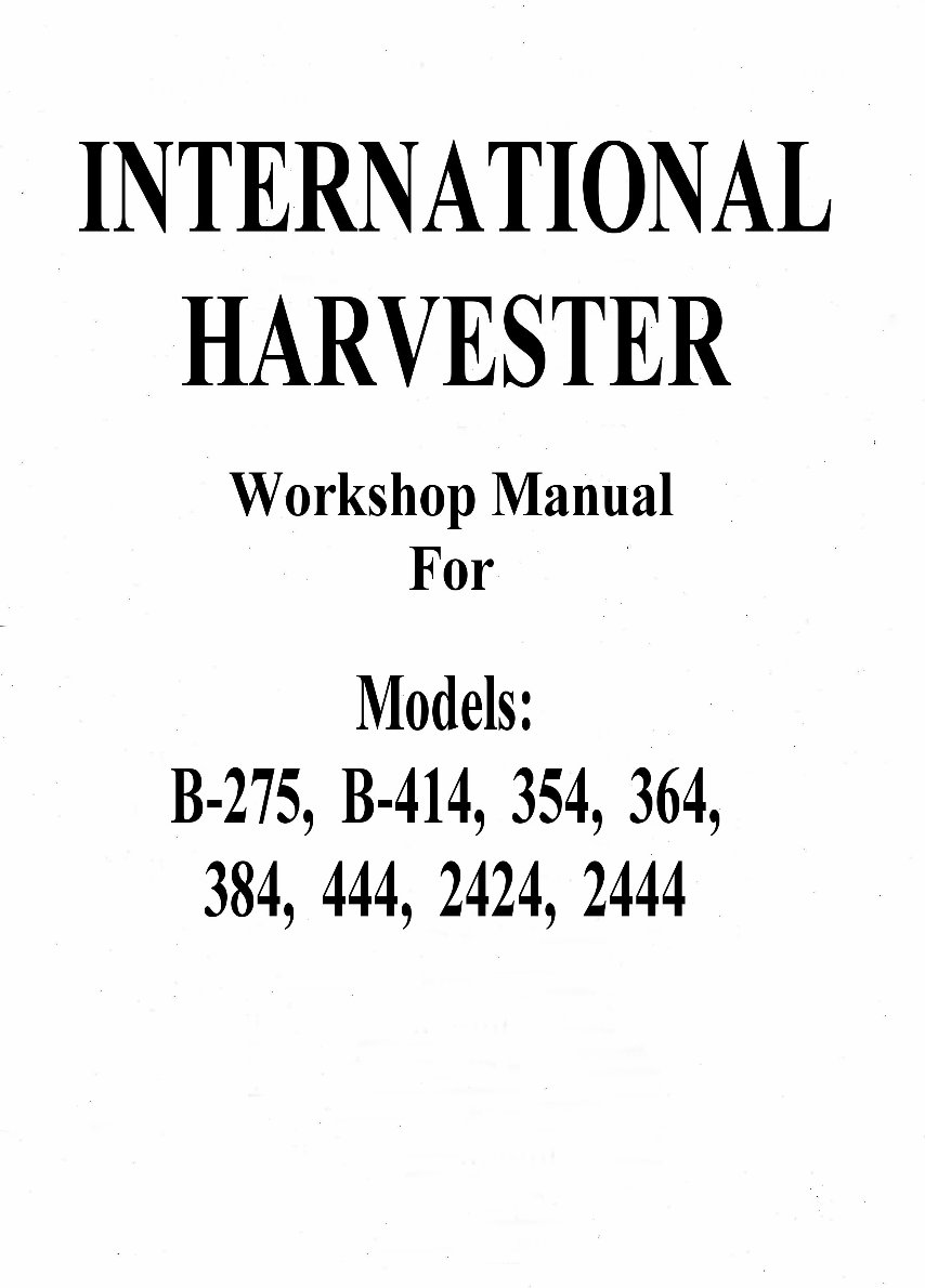 IH International Harvester 354 tractor Repair Service Manual preview img 1