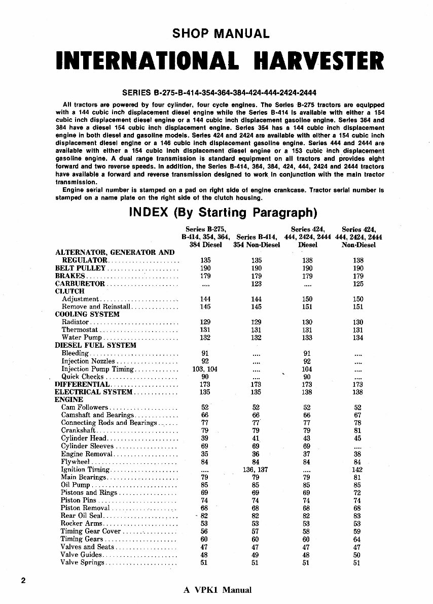 IH International Harvester 354 tractor Repair Service Manual preview img 2