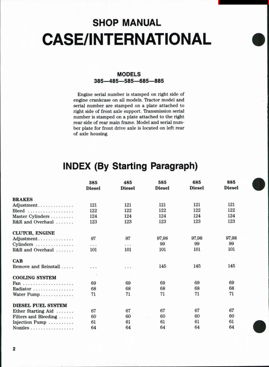 Case IH 485 Service Repair Workshop Manual preview img 1