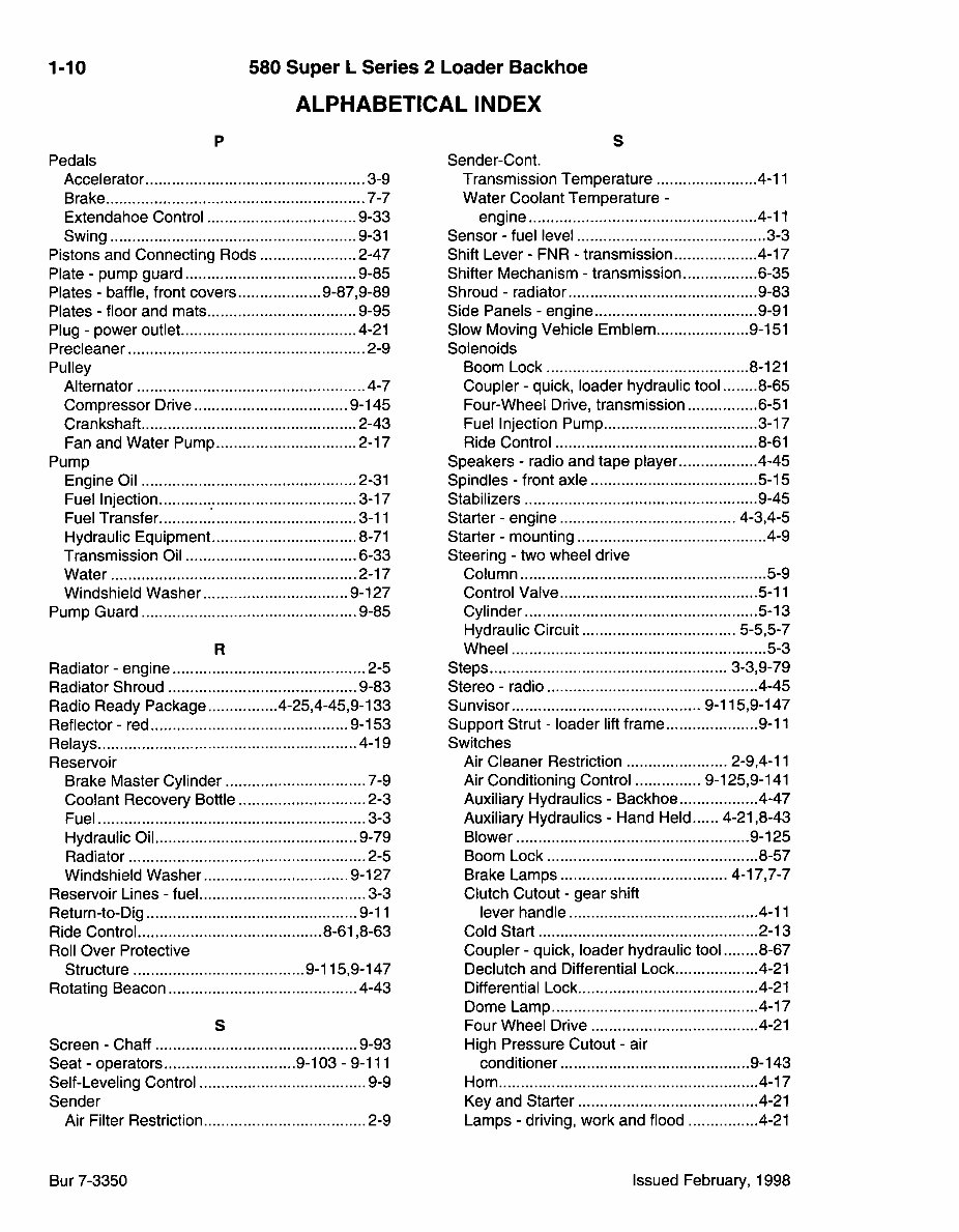 CASE 580 SUPER L Series 2 BACKHOE Parts Catalog Manual
