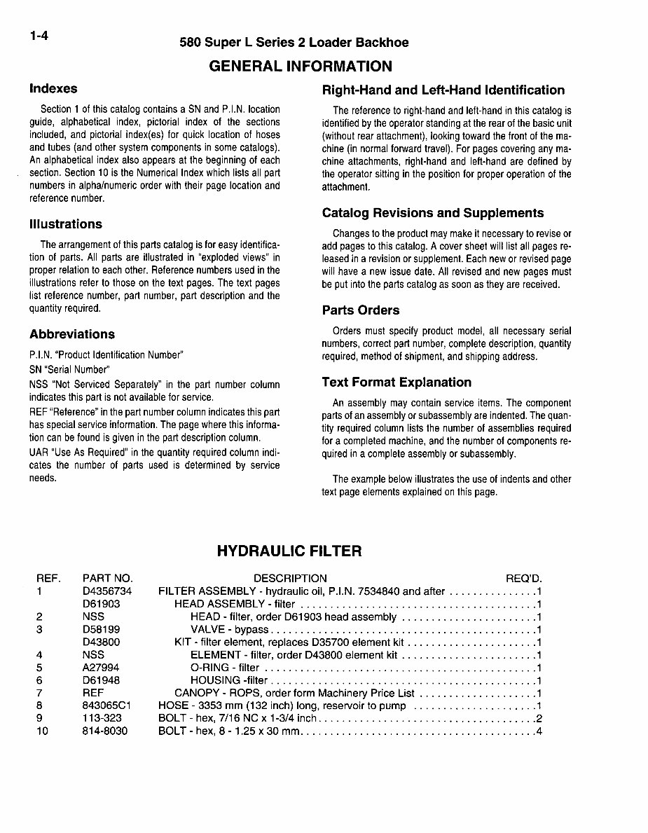 CASE 580 SUPER L Series 2 BACKHOE Parts Catalog Manual