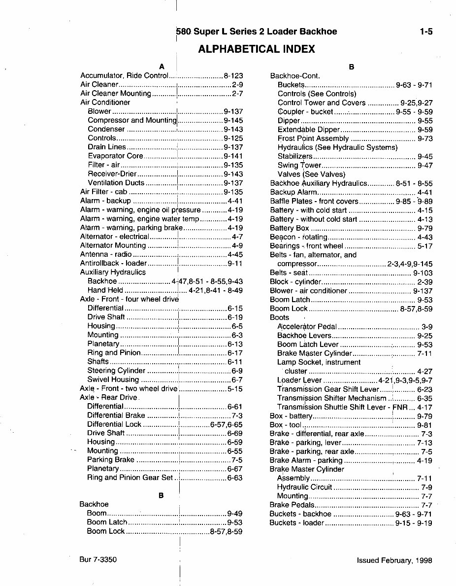 CASE 580 SUPER L Series 2 BACKHOE Parts Catalog Manual