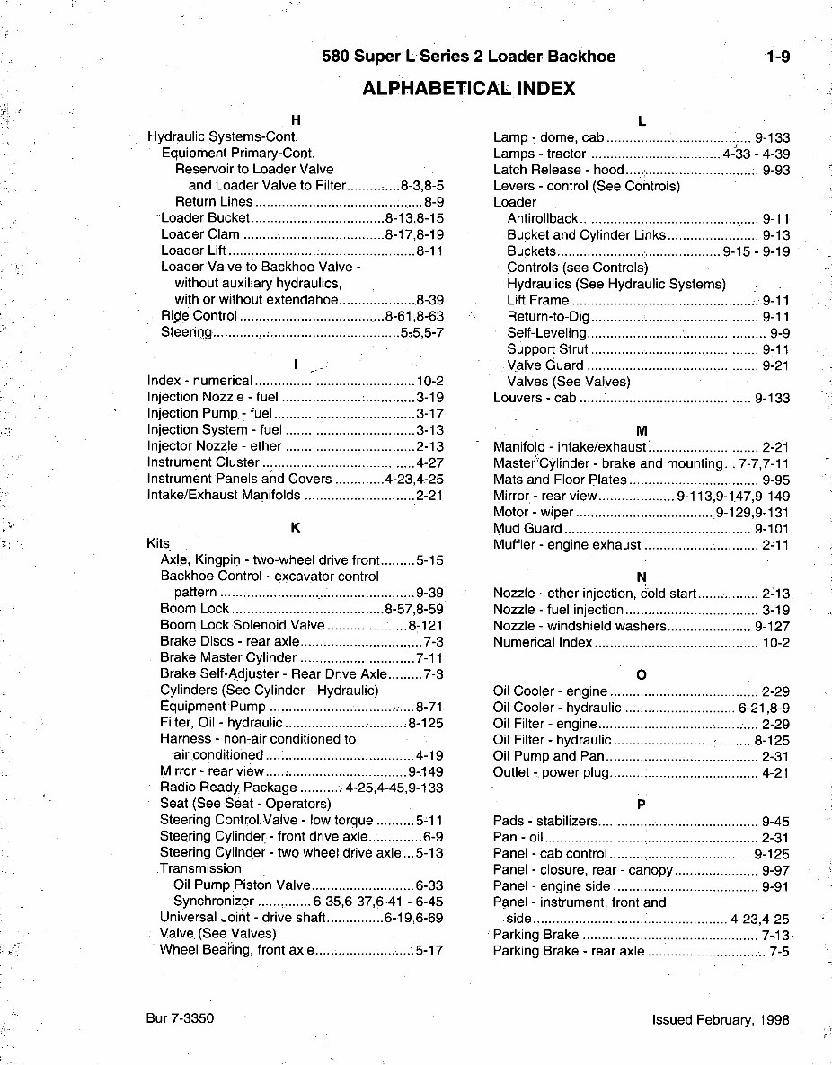 CASE 580 SUPER L Series 2 BACKHOE Parts Catalog Manual