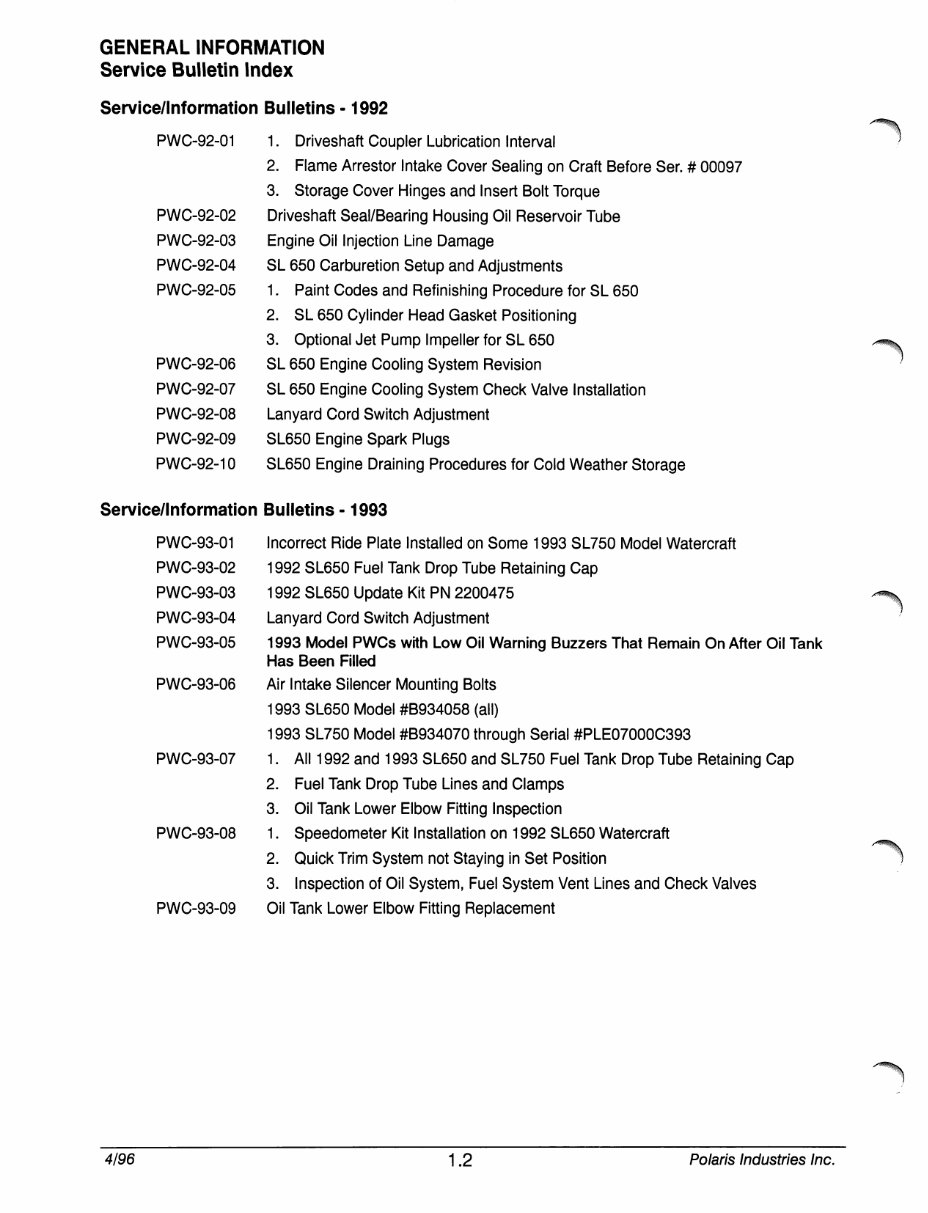 1992-1998 Polaris Watercraft Jet Ski Service & Repair Manual preview img 5