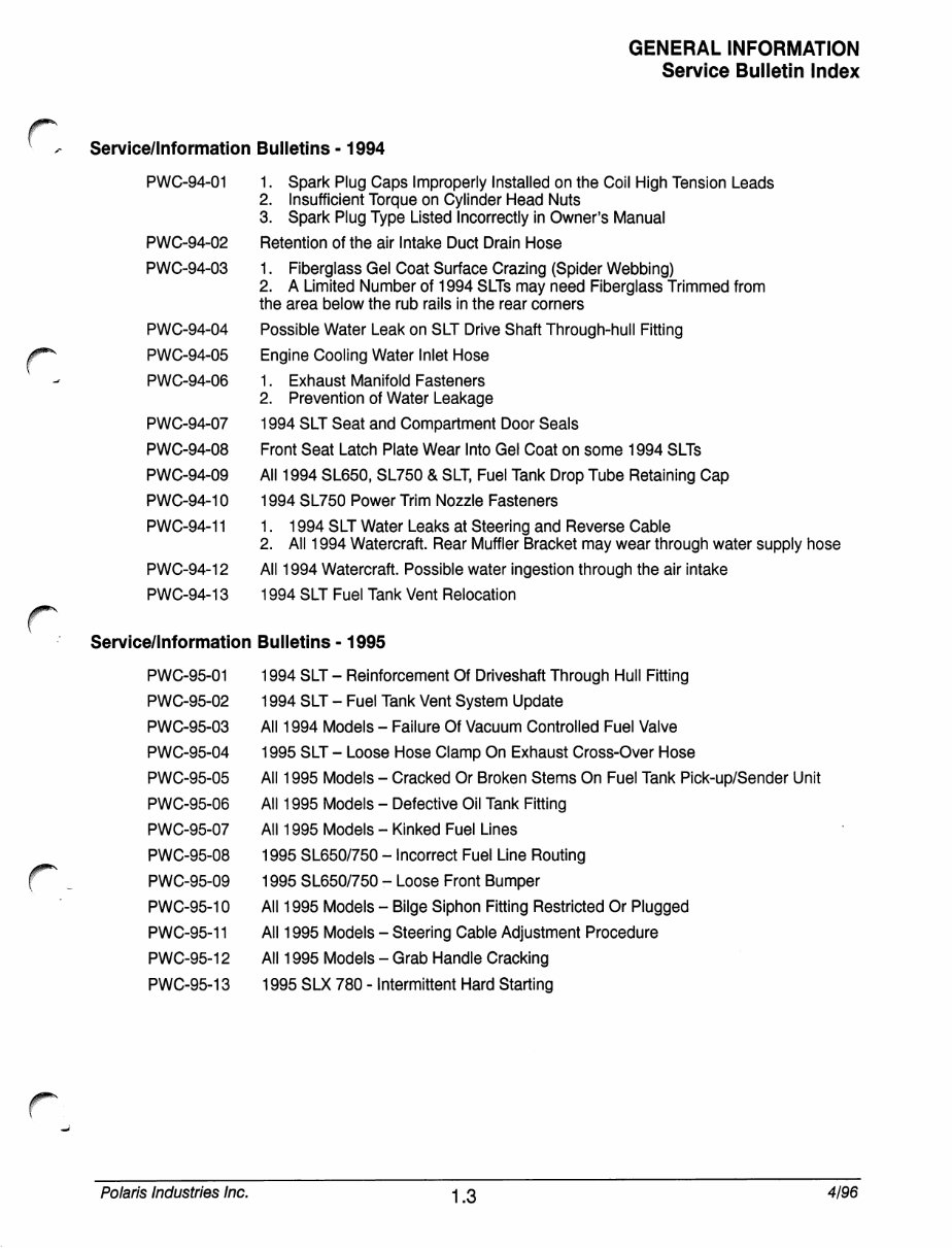 1992-1998 Polaris Watercraft Jet Ski Service & Repair Manual preview img 6