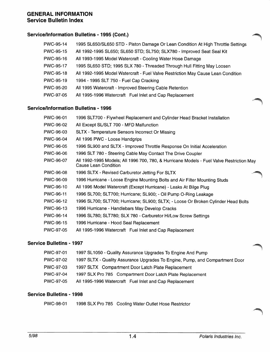 1992-1998 Polaris Watercraft Jet Ski Service & Repair Manual preview img 7