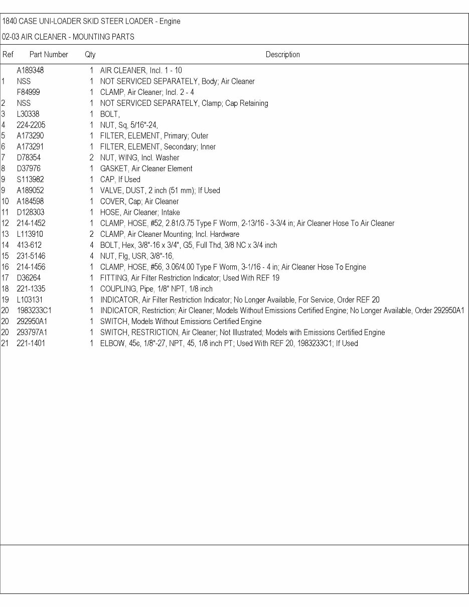 Case 1840 Skid Steer Loader Illustrated Parts List Manual Catalog - preview img 9