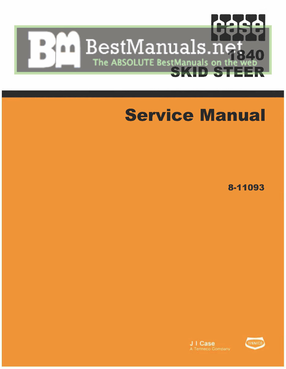Case 1840 Skid Steer Loader Service Repair Manual - IMPROVED - preview img 1