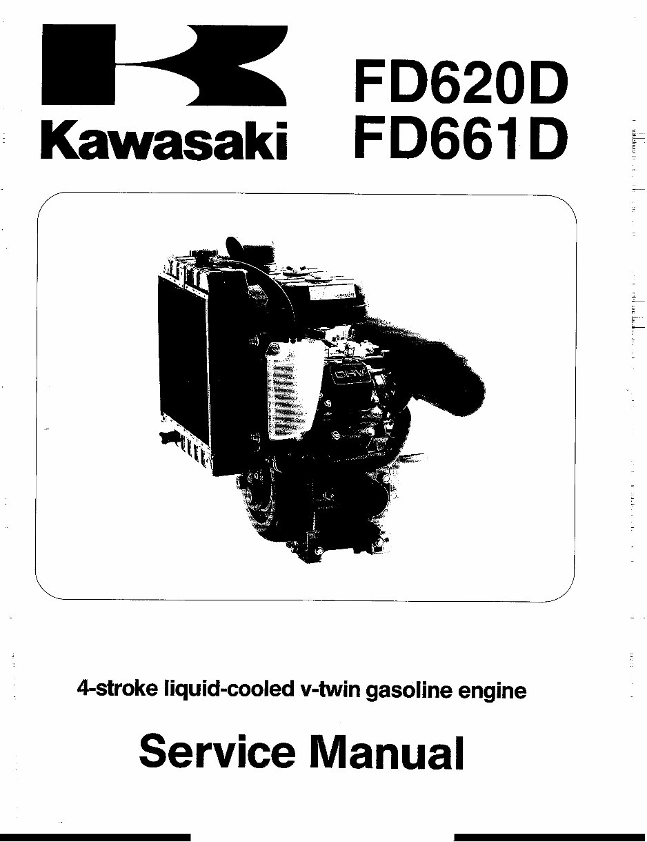 Kawasaki FD620D, FD661D 4 Stroke Liquid-Cooled V-Twin Gas Engine Service Manual - preview img 1