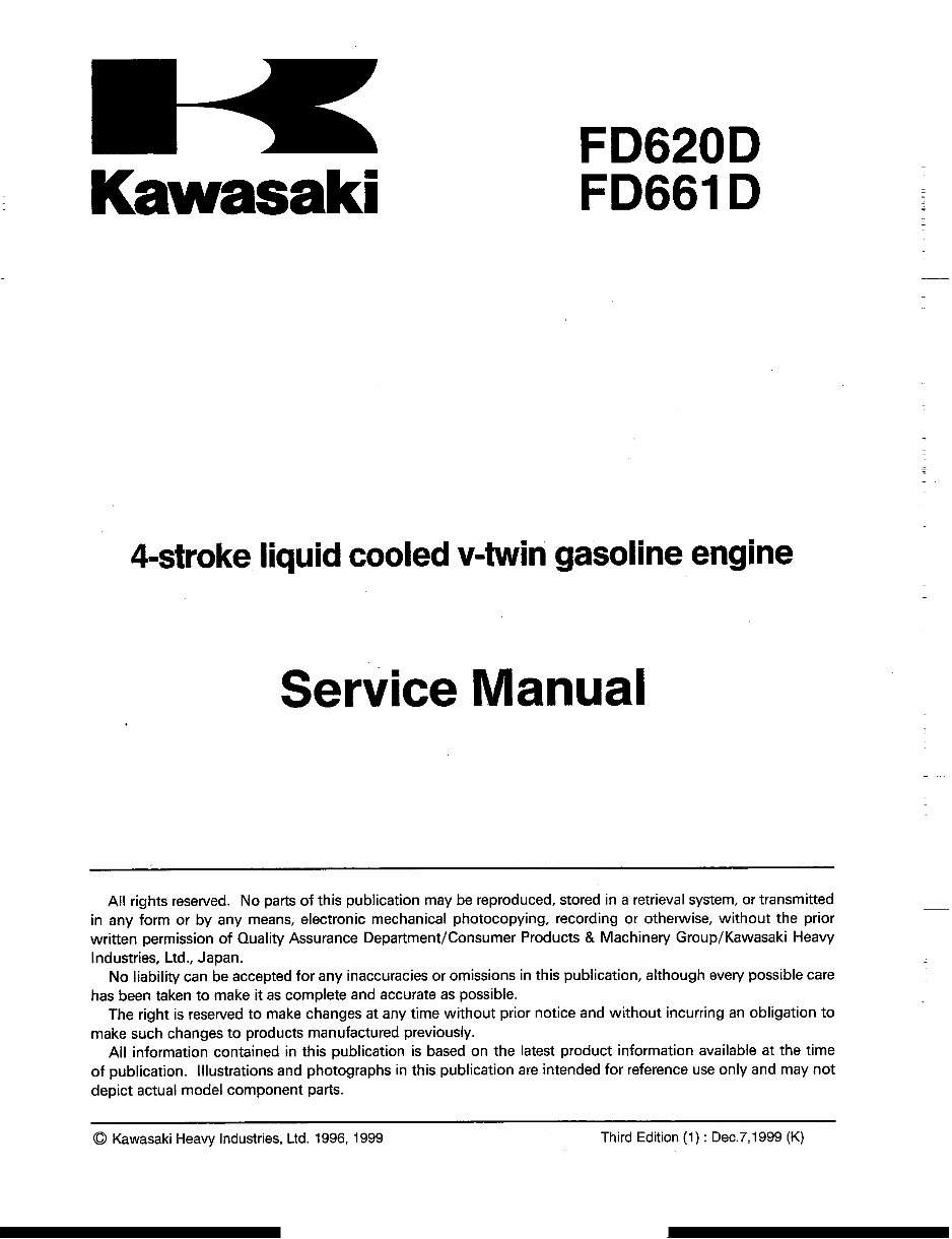 Kawasaki FD620D, FD661D 4 Stroke Liquid-Cooled V-Twin Gas Engine Service Manual - preview img 5