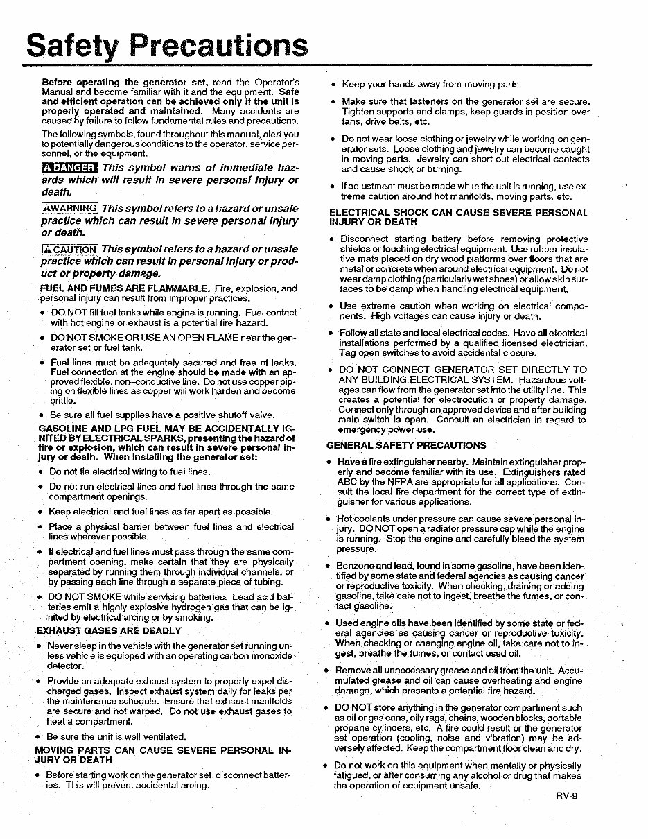 Onan RV Generator Set (BF BFA BGA NH) Service Repair Workshop Manual preview img 2