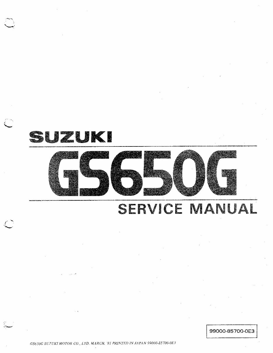 1981-1983 Suzuki GS650G / GS650GL Service & Repair Manual preview img 1