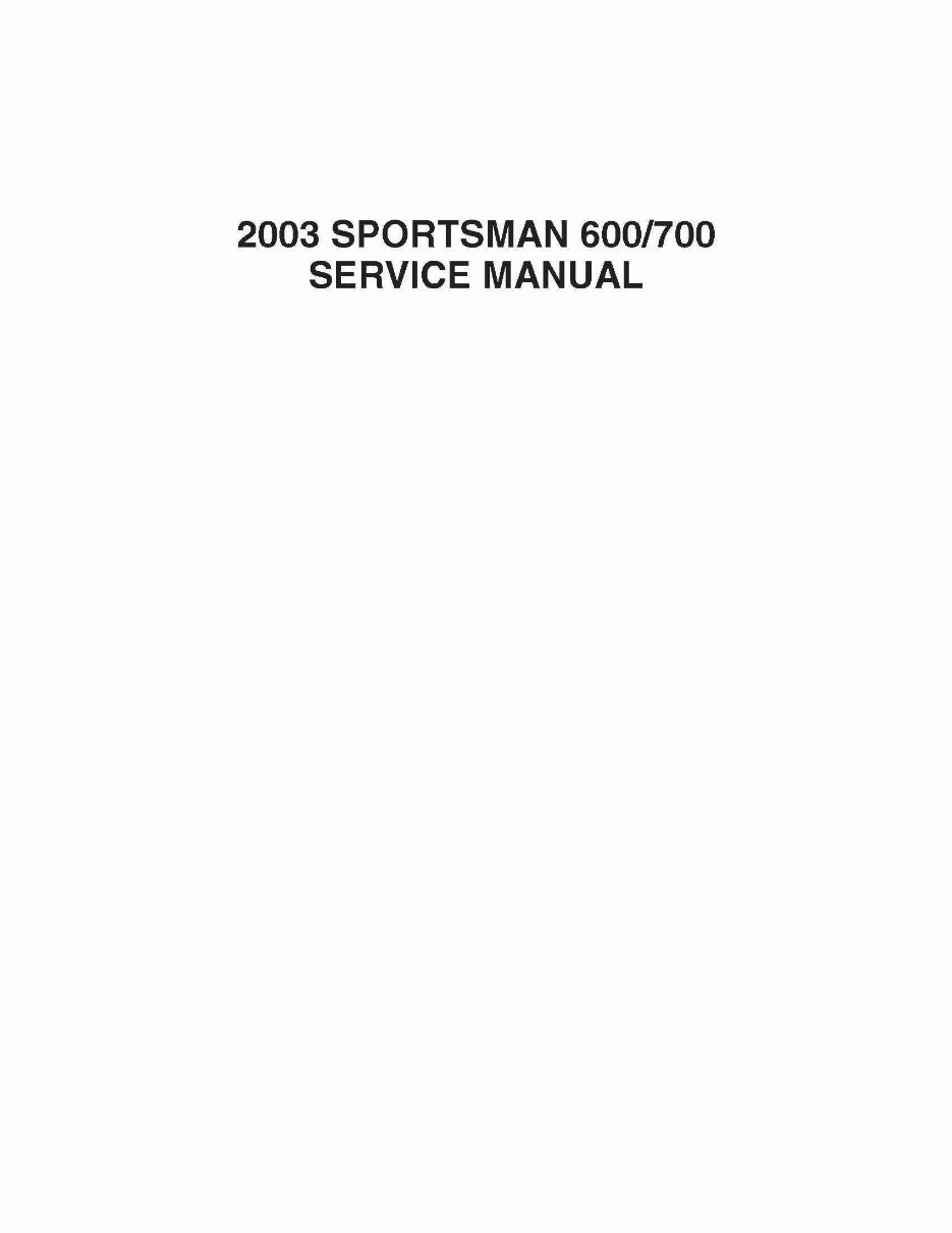 2002-2003 Polaris Sportsman 700 Service & Repair Manual preview img 1