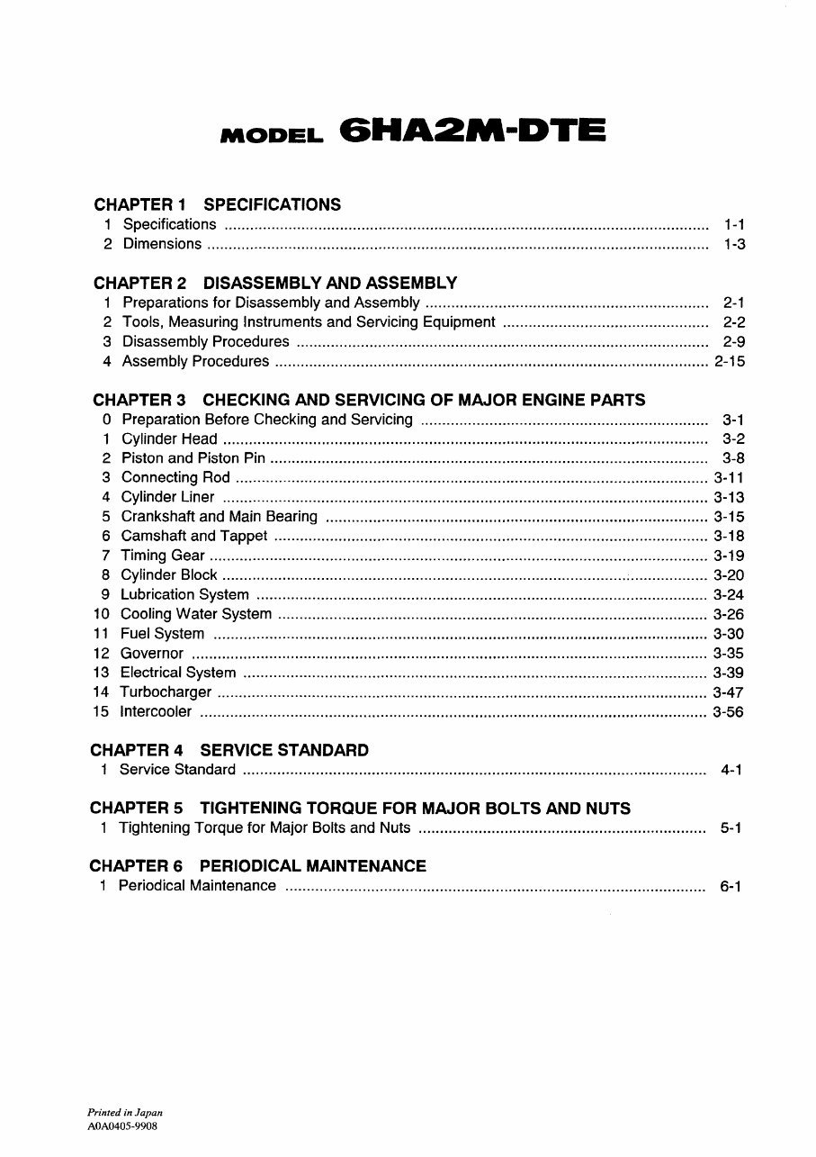 Yanmar Marine Diesel Engine 6HA2M-DTE Service Repair Manual preview img 3
