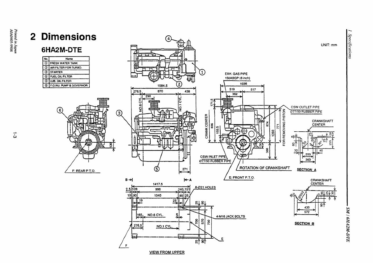 Yanmar Marine Diesel Engine 6HA2M-DTE Service Repair Manual preview img 7