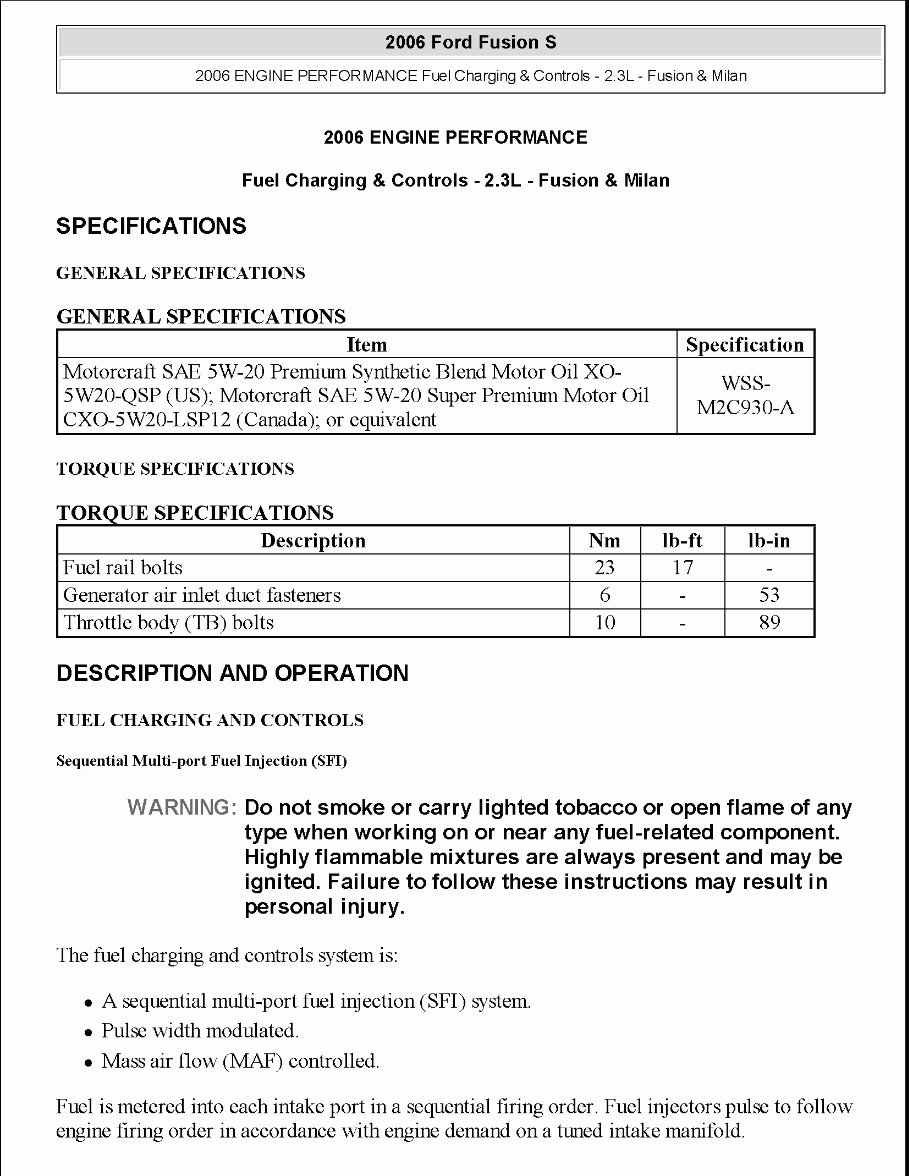 2007 Ford Fusion Service & Repair Manual preview img 1