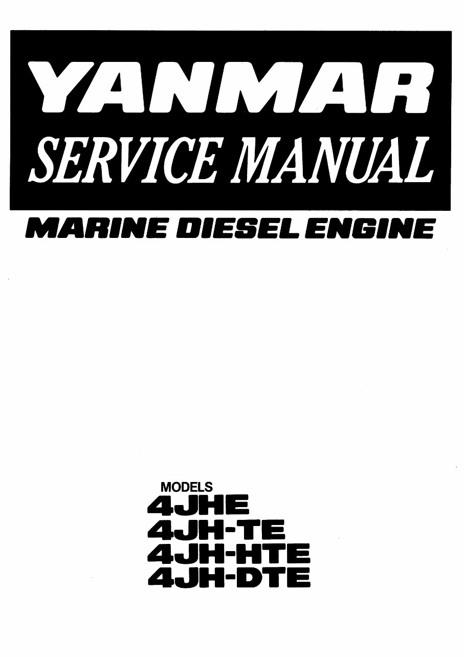 YANMAR 4JH HTE 4JH DTE Marine Diesel Engine COMPLETE Workshop Manual preview img 1