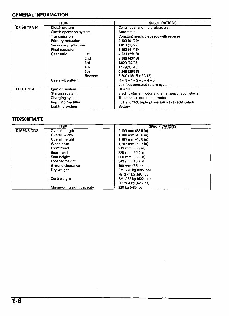 2005 - 2006 Honda Foreman Service Manual preview img 10