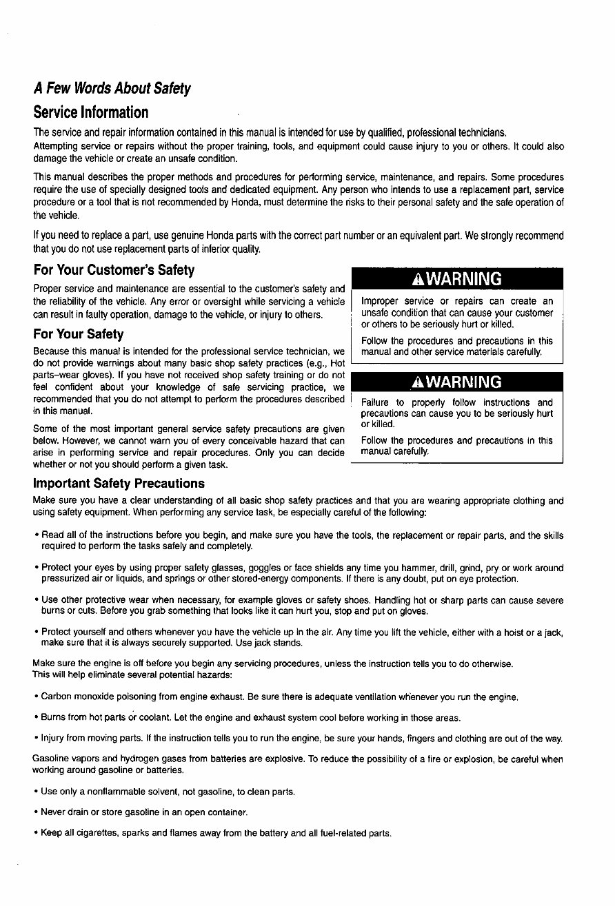 2005 - 2006 Honda Foreman Service Manual preview img 2