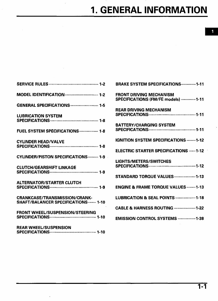 2005 - 2006 Honda Foreman Service Manual preview img 5