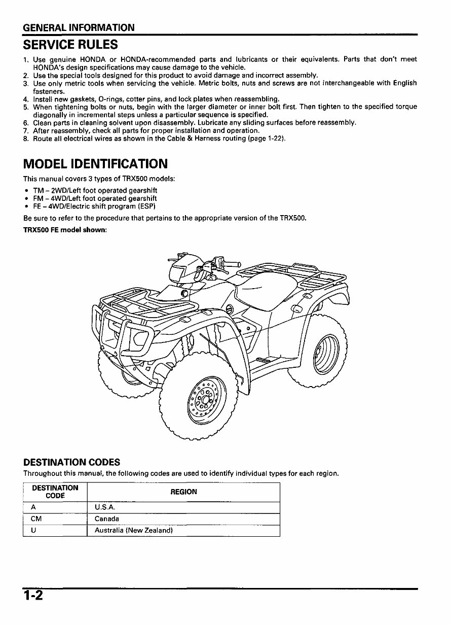 2005 - 2006 Honda Foreman Service Manual preview img 6