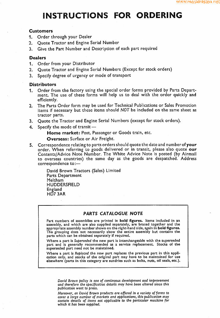 David Brown 880 Selectamatic Tractors Parts Catalog preview img 3