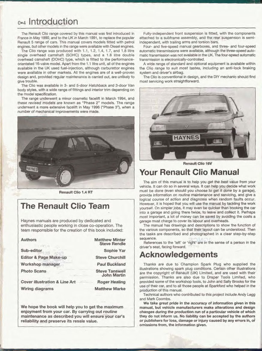1990-2012 Renault Clio I / II / III Service & Repair Manual preview img 5