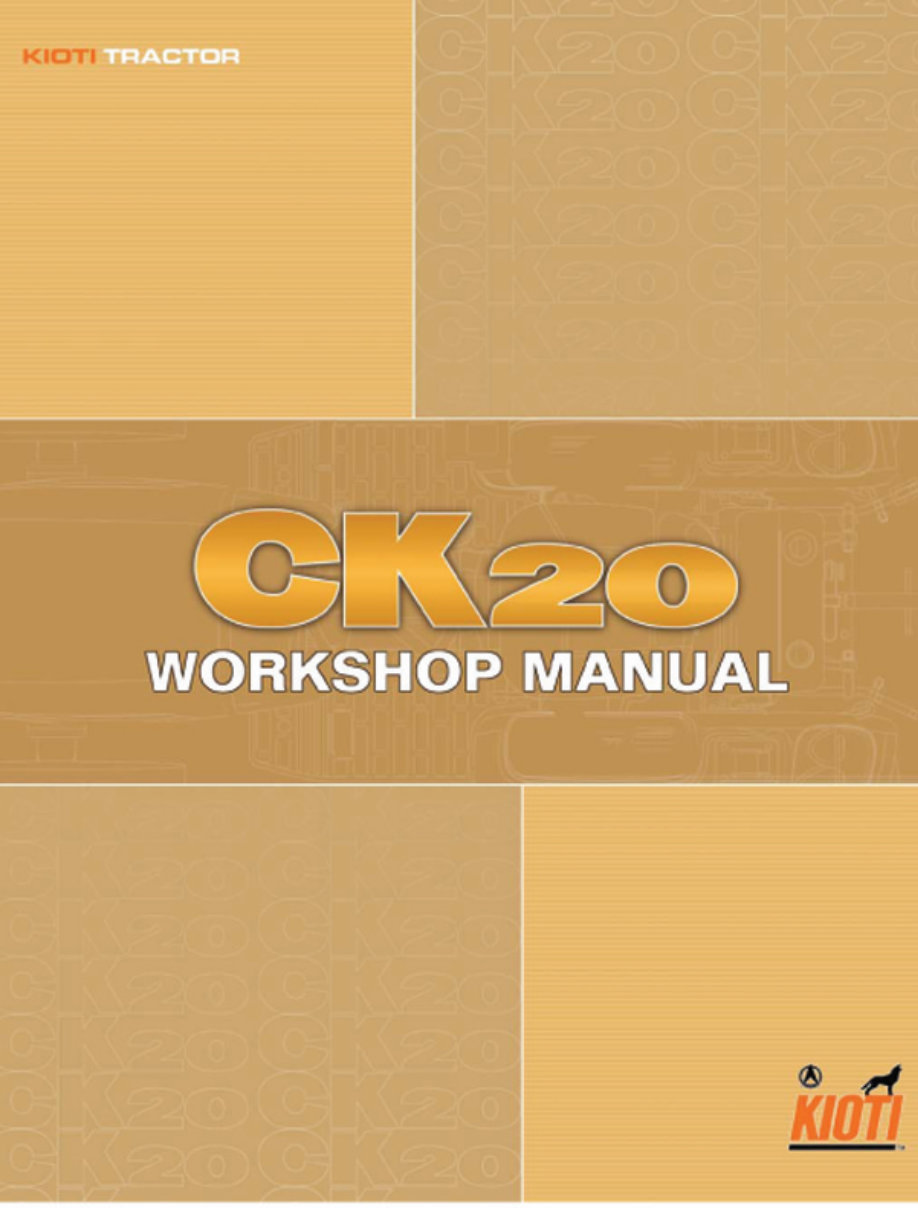 Kioti CK20 Tractor Service & Repair Manual preview img 1
