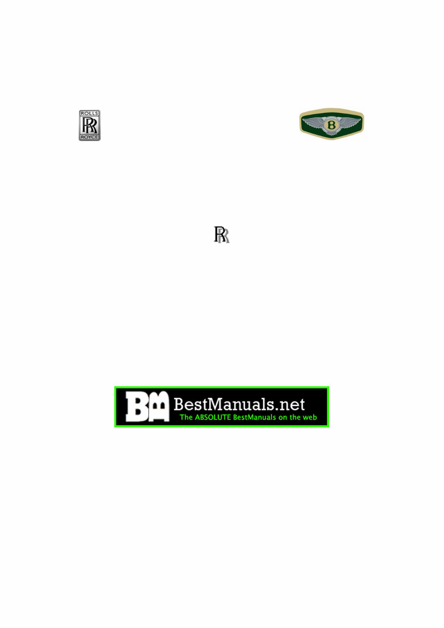 1987-1989 Bentley & Rolls-Royce Vehicles Service & Repair Manual preview img 1