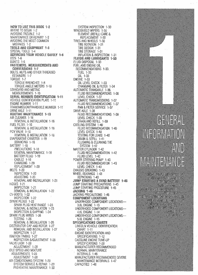 19881999 Lincoln Mark VII & Mark VIII Service & Repair Manual
