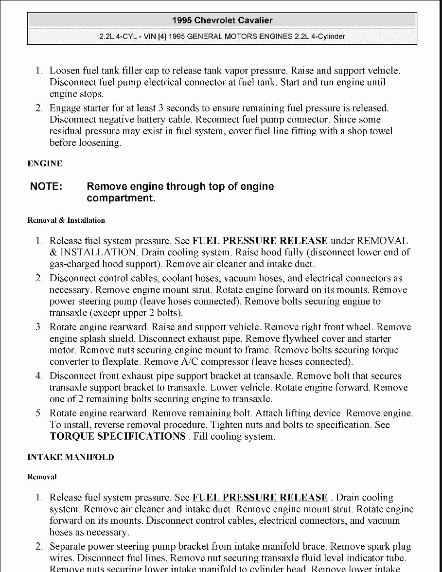 1995-2005 Chevrolet Cavalier Service & Repair Manual preview img 3