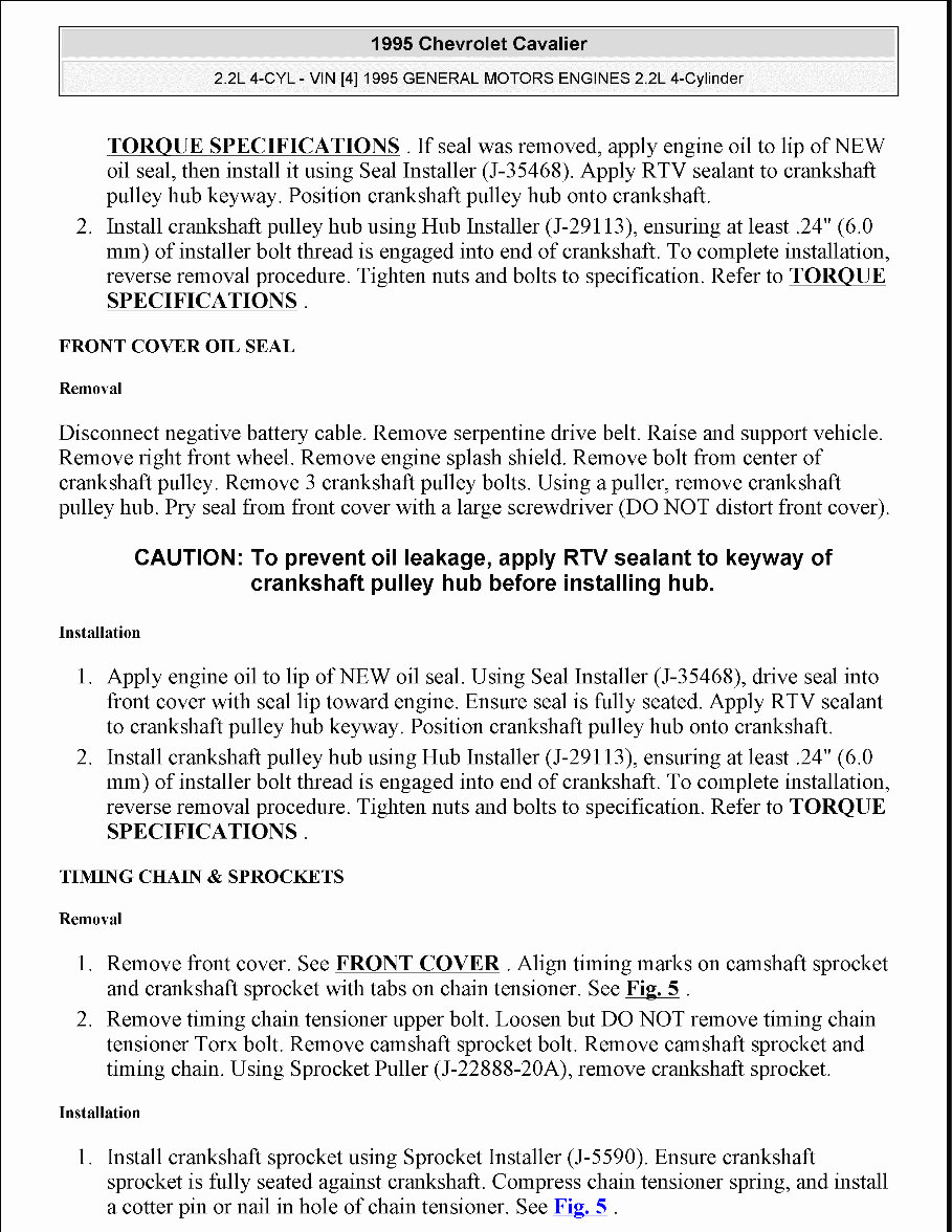 1995-2005 Chevrolet Cavalier Service & Repair Manual preview img 8