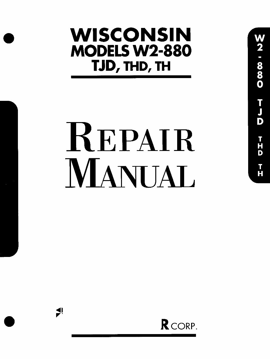 Wisconsin Engine Repair Manual for TJD,THD,TH engines preview img 1