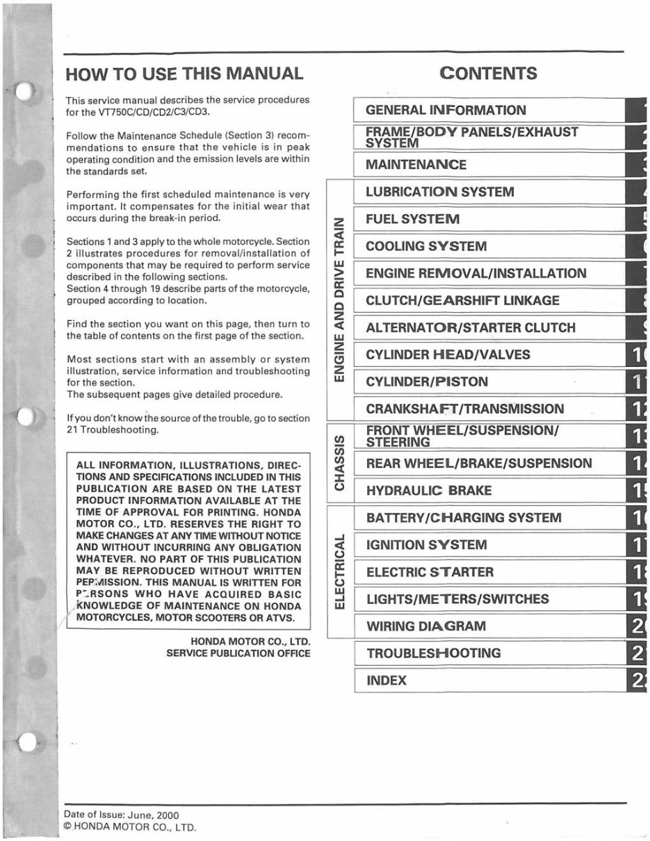 1998-2003 Honda Shadow VT750 ACE Service Manual preview img 1