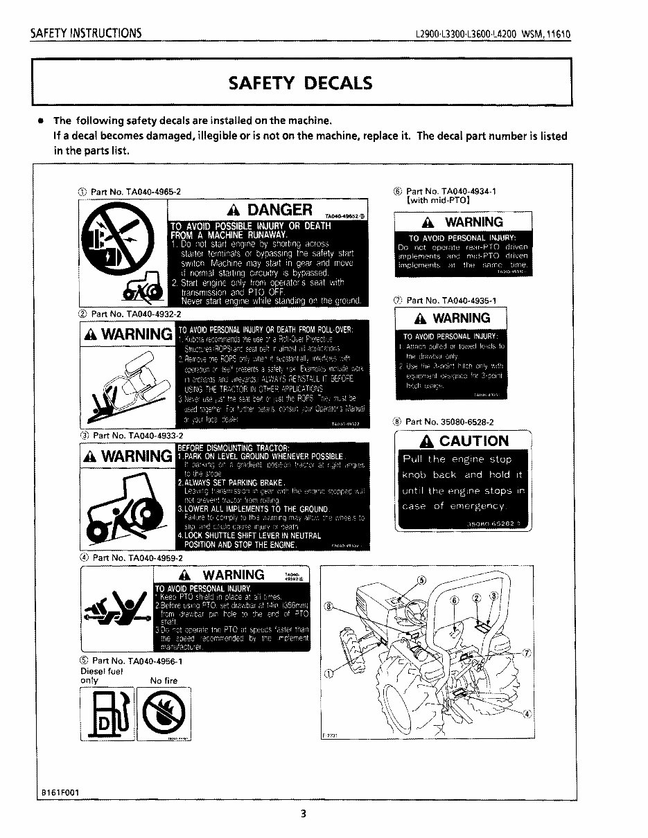 Kubota L3300 Tractors OEM Service & Repair Manual preview img 3