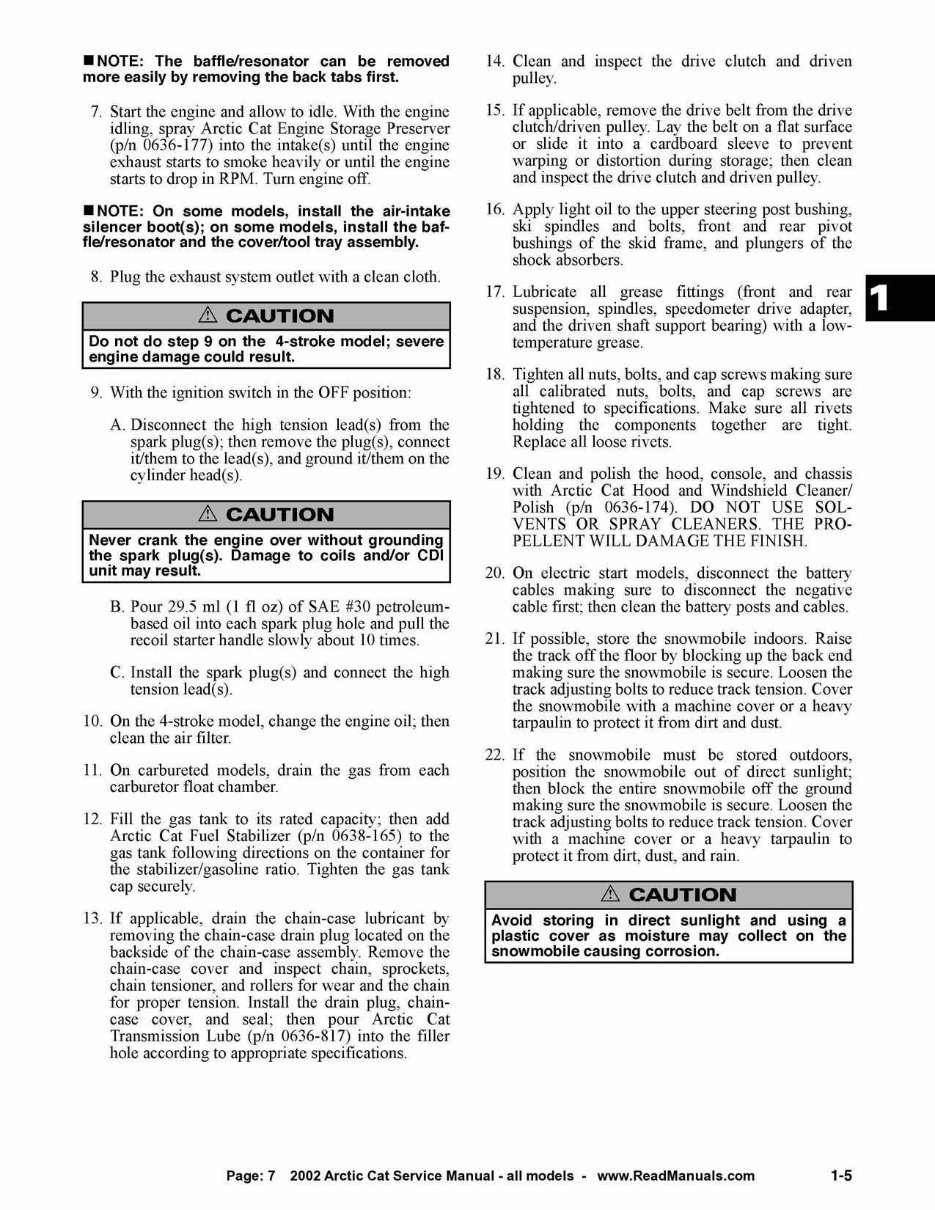 2002 Arctic Cat Snowmobile Service & Repair Manual preview img 7