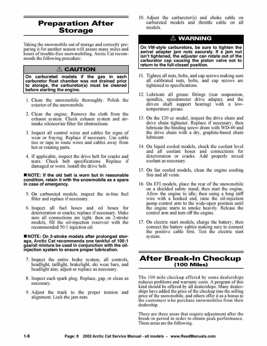 2002 Arctic Cat Snowmobile Service & Repair Manual preview img 8