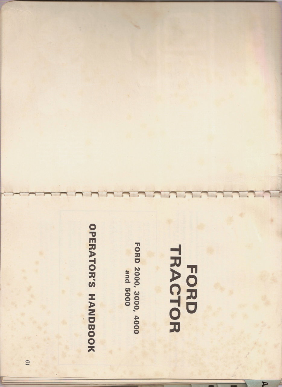1965-1975 Ford 5000 4 Cylinder Tractor Owners Manual preview img 2