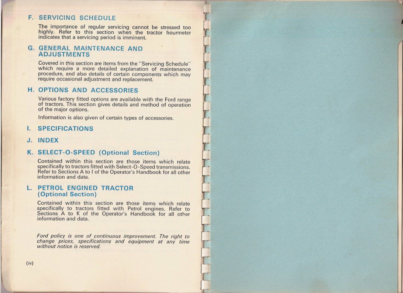 1965-1975 Ford 5000 4 Cylinder Tractor Owners Manual preview img 4