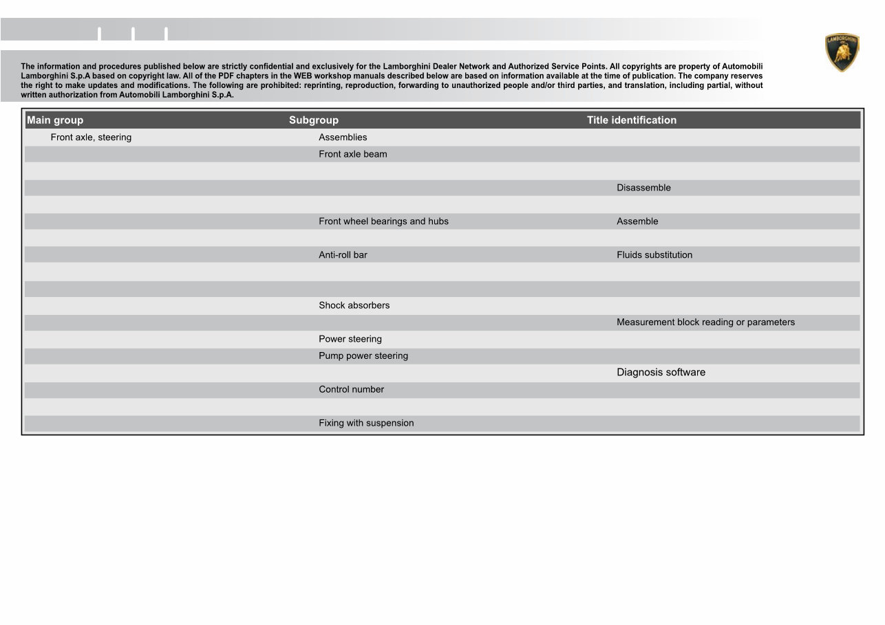 2010 Lamborghini Gallardo LP560 Service & Repair Manual preview img 6