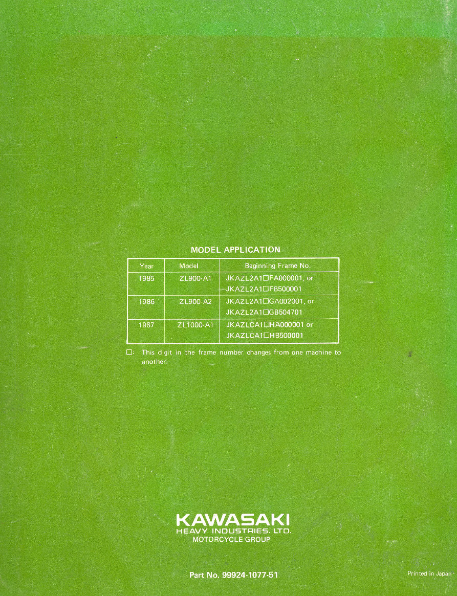 1985-1987 Kawasaki ZL900 ZL1000 Eliminator Service & Repair Manual preview img 4