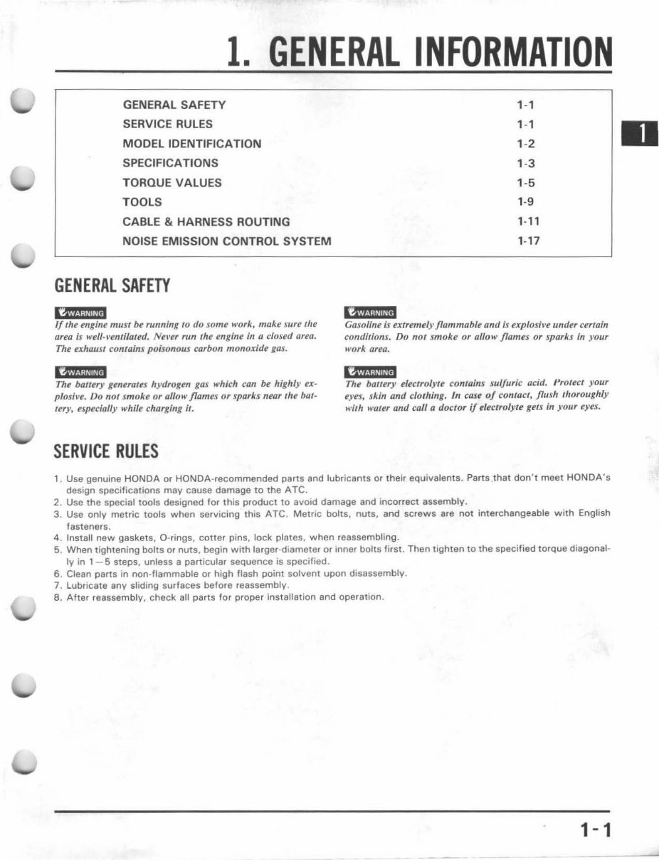 HONDA ATC 250ES BIG RED Workshop Manual 1985-1987 preview img 3