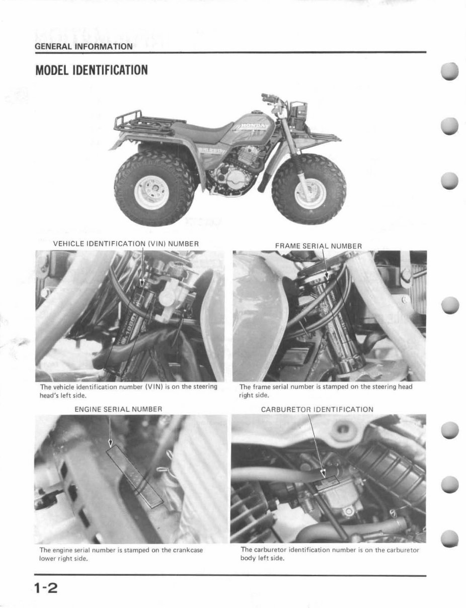 HONDA ATC 250ES BIG RED Workshop Manual 1985-1987 preview img 4