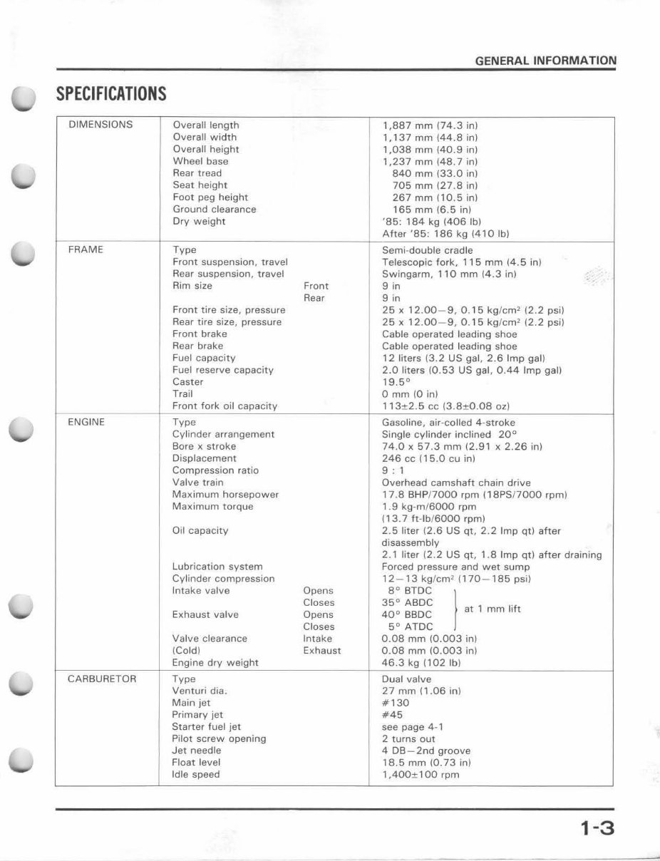 HONDA ATC 250ES BIG RED Workshop Manual 1985-1987 preview img 5