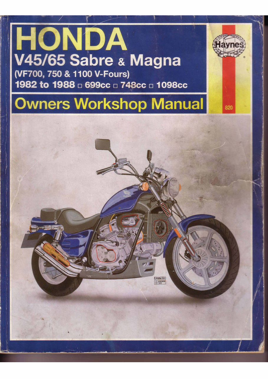 1982-1988 Honda V45/V65 Sabre/Magna (VF700/VF750/VF1100) V4 Service & Repair Manual preview img 1