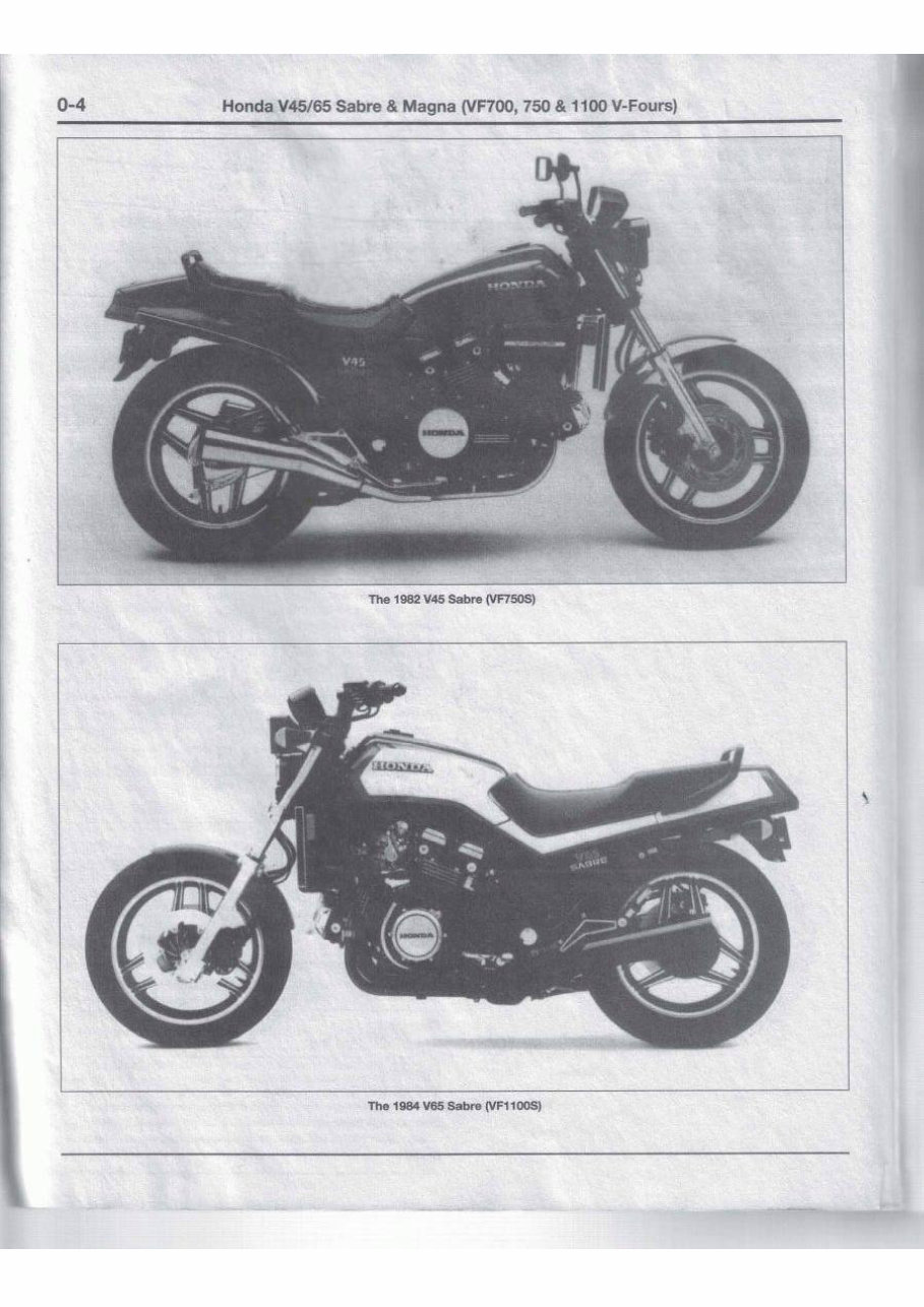 1982-1988 Honda V45/V65 Sabre/Magna (VF700/VF750/VF1100) V4 Service & Repair Manual preview img 4