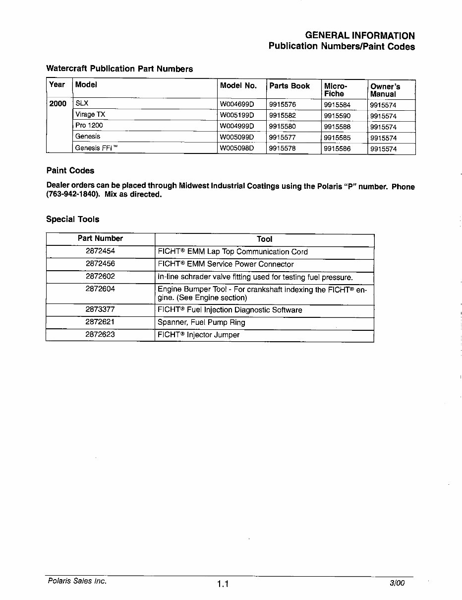 2000 POLARIS VIRAGE Factory Service & Work Shop Manual preview img 5