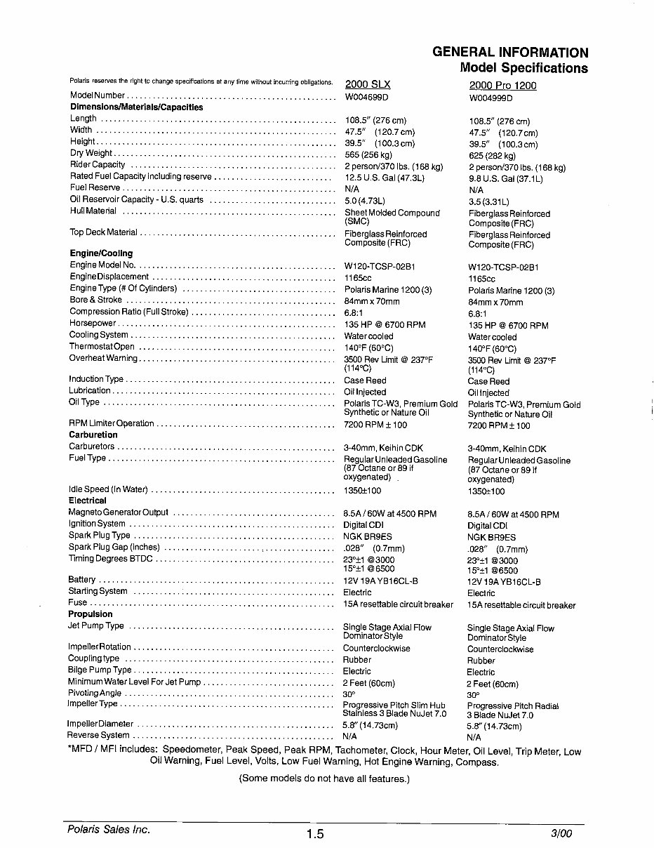 2000 POLARIS VIRAGE Factory Service & Work Shop Manual preview img 9
