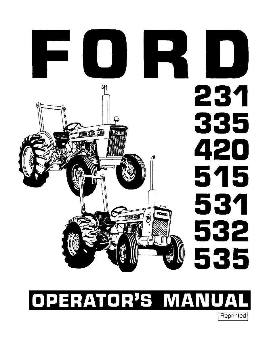 Ford 335 Industrial Tractors Owners Operators Maintenance Manual Ford Tractor preview img 2